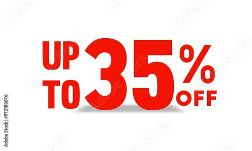 discount upto 35 percent off sale vector, 35 percent off typography vector illustration