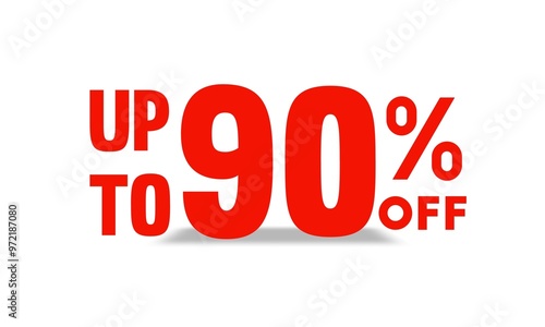 discount upto 90 percent off sale vector, 90 percent off typography vector illustration	