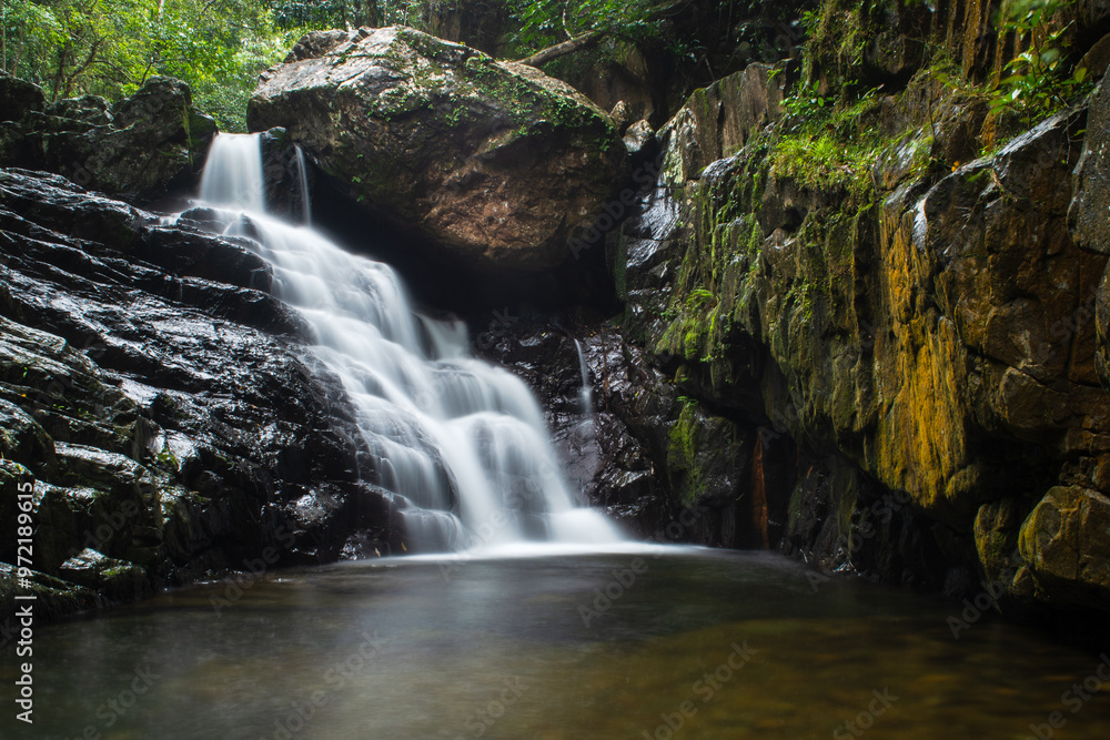 Naklejka premium Rainforest waterfall in the Wet Tropics World Heritage Area of northern Queensland, Australia