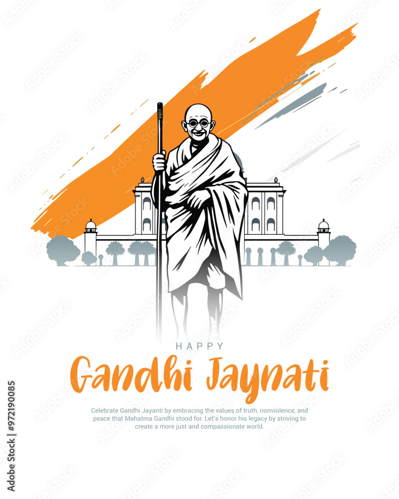 Fototapeta premium Happy Mahatma Gandhi Jayanti social media post banner template