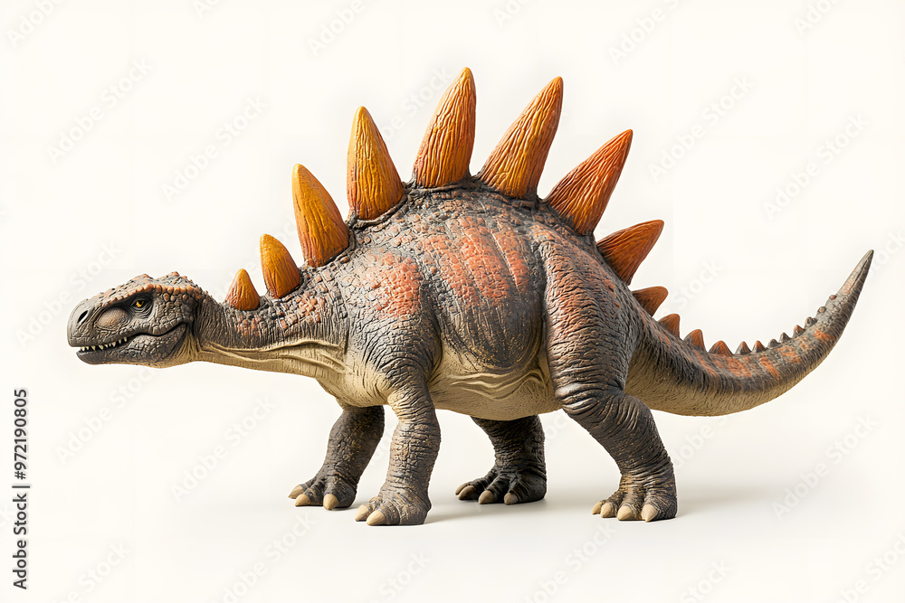 Fototapeta premium Dinosaur Stegosaurus isolated on white background, prehistoric creature