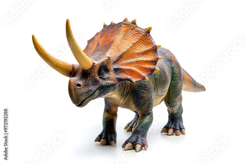 Realistic Triceratops isolated on white background