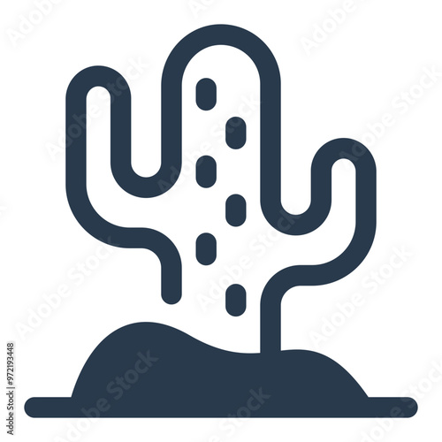 Western Cactus in a Desert Landscape