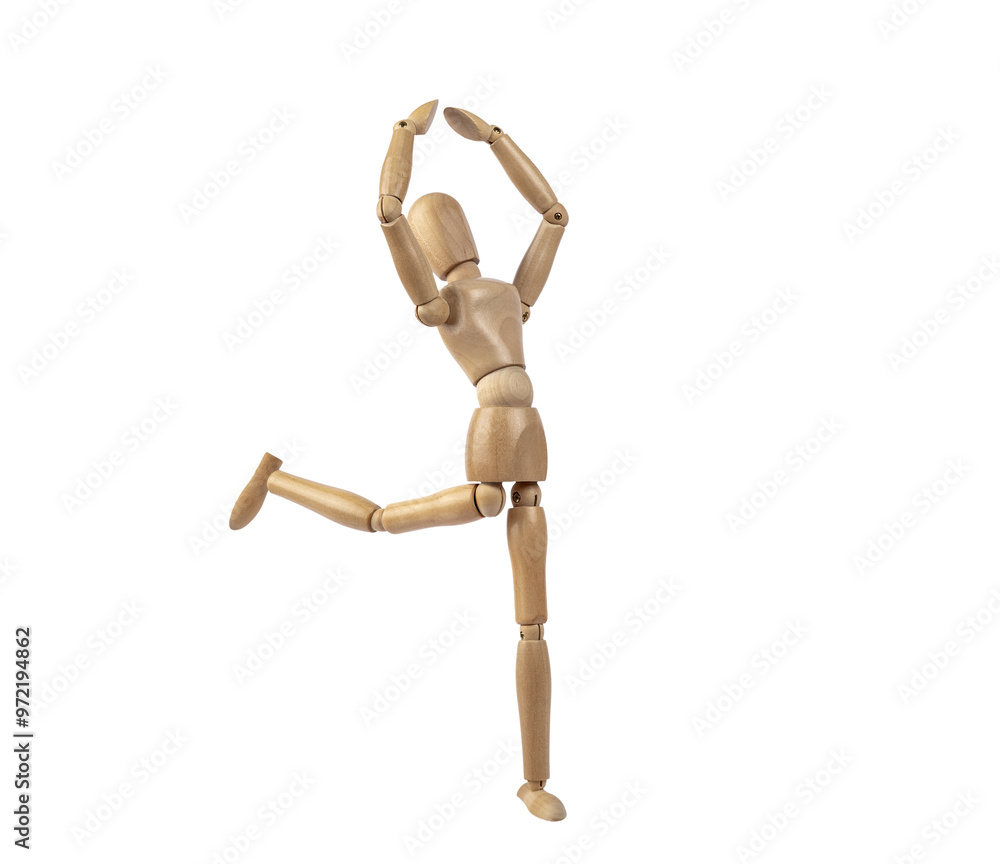 Wooden dummy representing a person dancing. PNG with transparent background. Concept of dance Wooden dummy representing a person dancing. PNG with transparent background. Concept of dance
