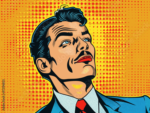 Portrait of a man in retro style. Vector illustration