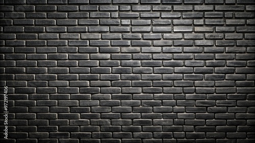 Black painted brick wall texture background Aerial view