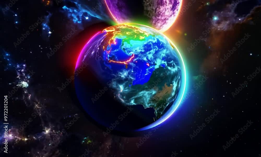 Planet Earth Rotating in Space close up 4k animation Planet Earth Rotating in Space close up 4k animation