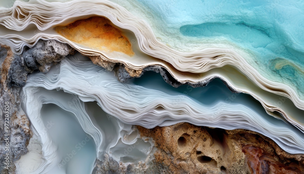 A flowing mixture of sand dunes, ocean tides, and rocky cliffs, creating an abstract pattern that evokes natural landscapes A flowing mixture of sand dunes, ocean tides, and rocky cliffs, creating an abstract pattern that evokes natural landscapes