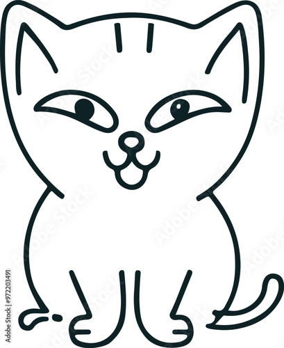 Line art cat vector