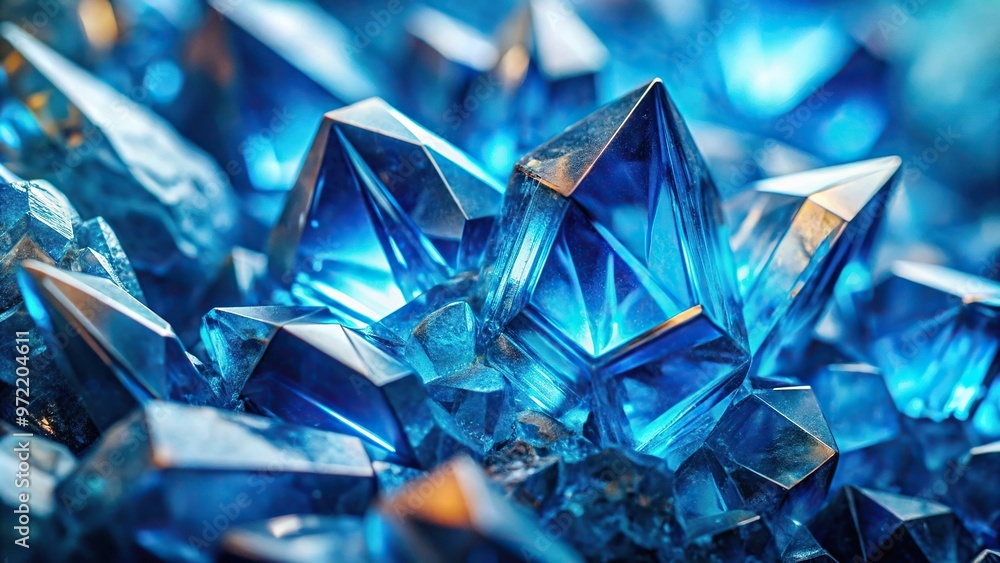 Blue crystal abstract background in worm's eye view Blue crystal abstract background in worm's eye view