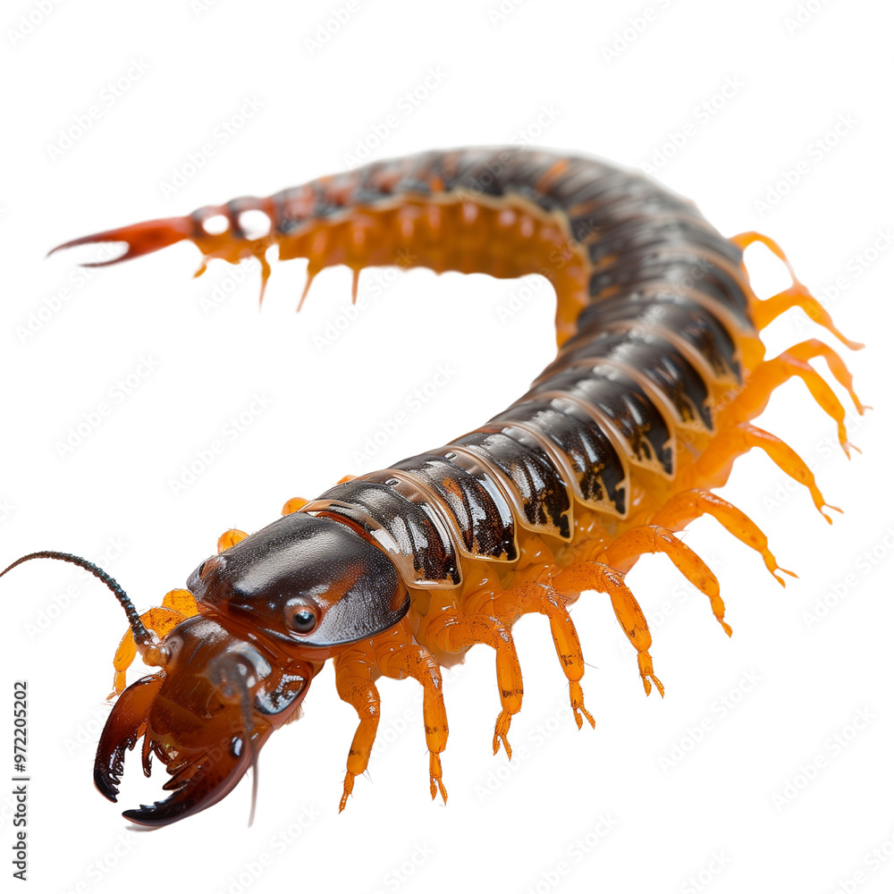 Obraz premium Scolopendra isolated on transparent background. Generated ai