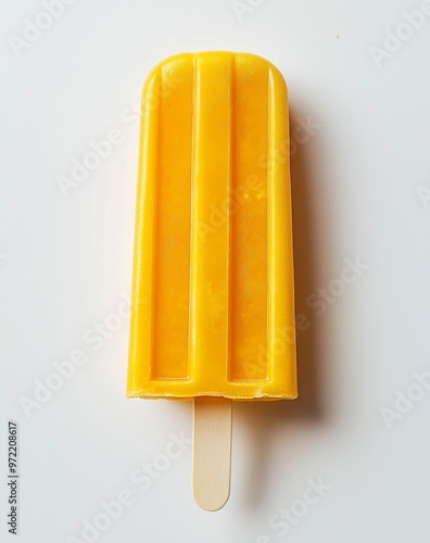 A yellow ice cream popsicle isolated on background