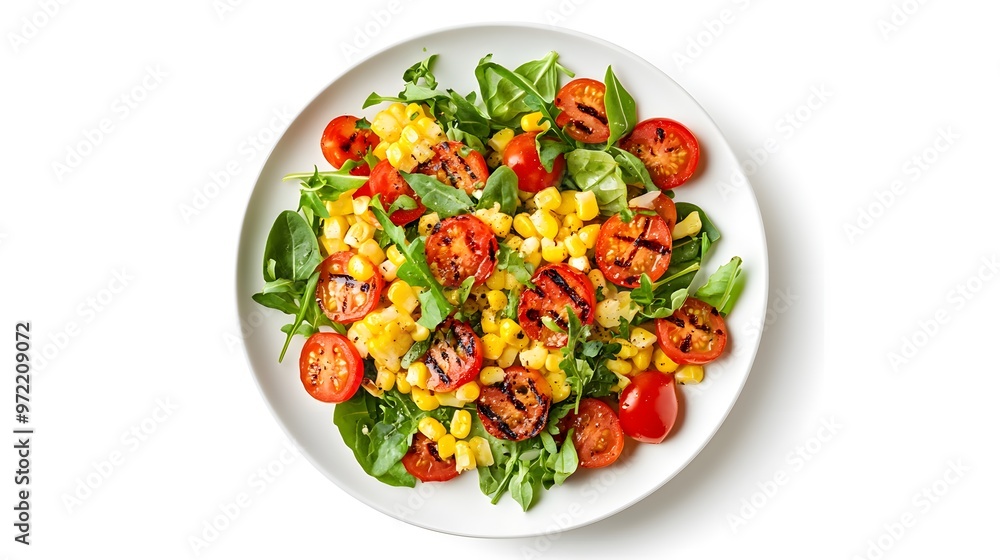 Grilled vegetable salad with fresh arugula and cherry tomatoes Grilled vegetable salad with fresh arugula and cherry tomatoes