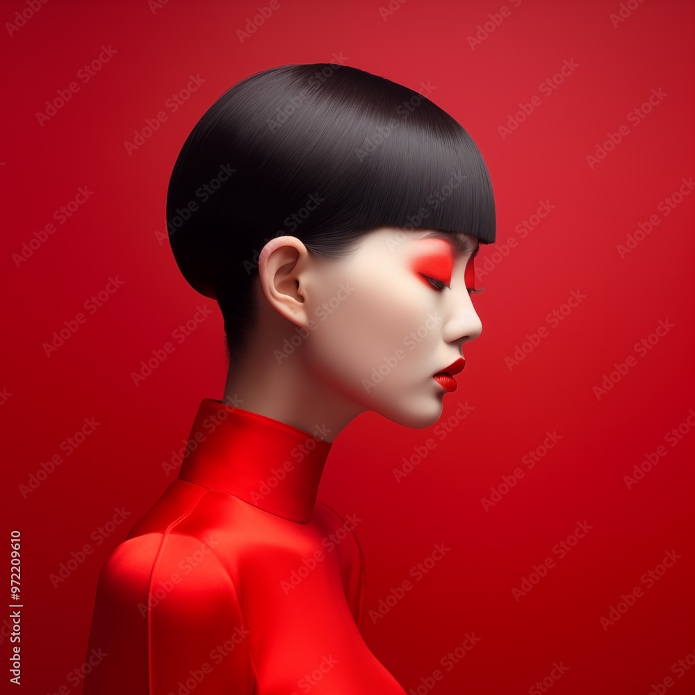 Illustration of a woman and abstract art, AI Generated Illustration of a woman and abstract art, AI Generated