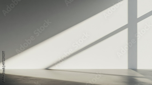 Wallpaper Mural Minimalist living room corner in neutral tones with no furniture and a large window filling the room with natural lighting. Residential interiors with copyspace. Torontodigital.ca