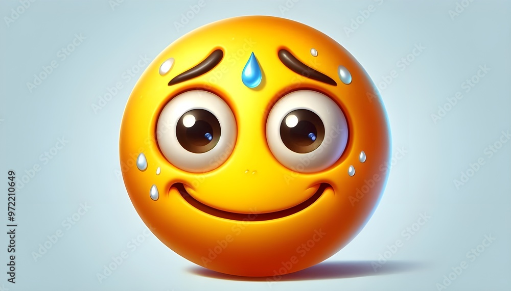 Fototapeta premium Grinning Face with Sweat