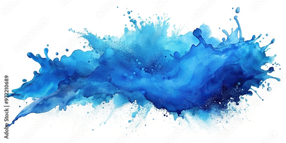 Blue watercolor splash on a white background Blue watercolor splash on a white background