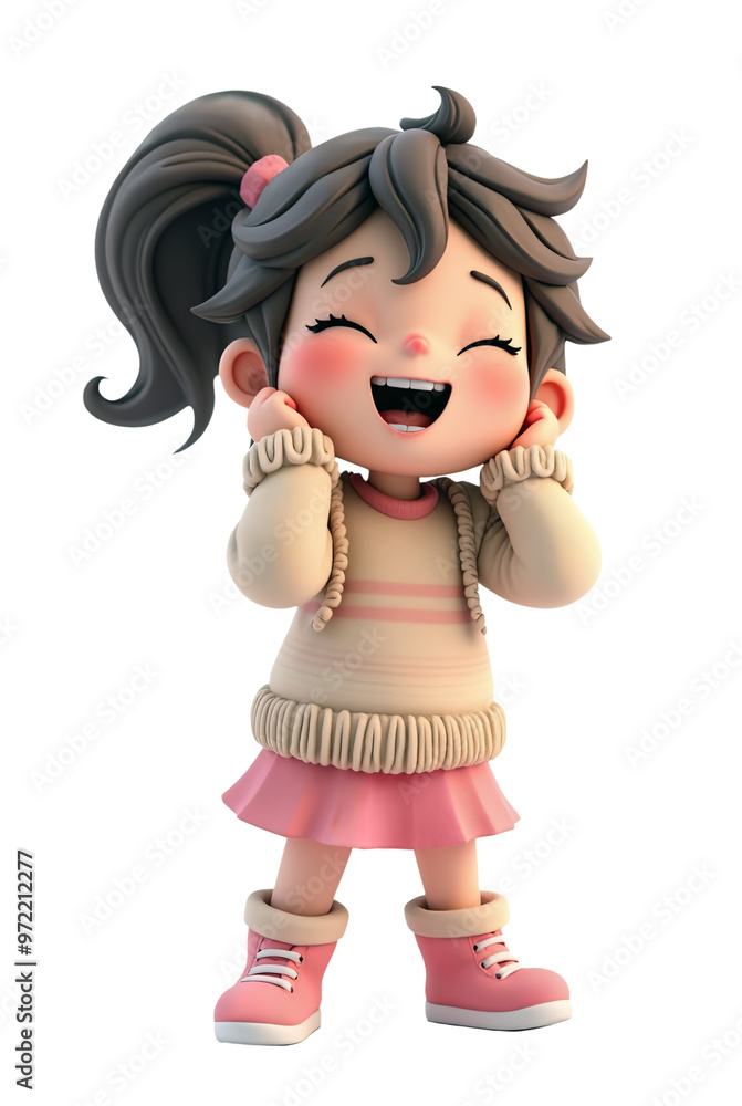 a laughing cute girl 3d a laughing cute girl 3d