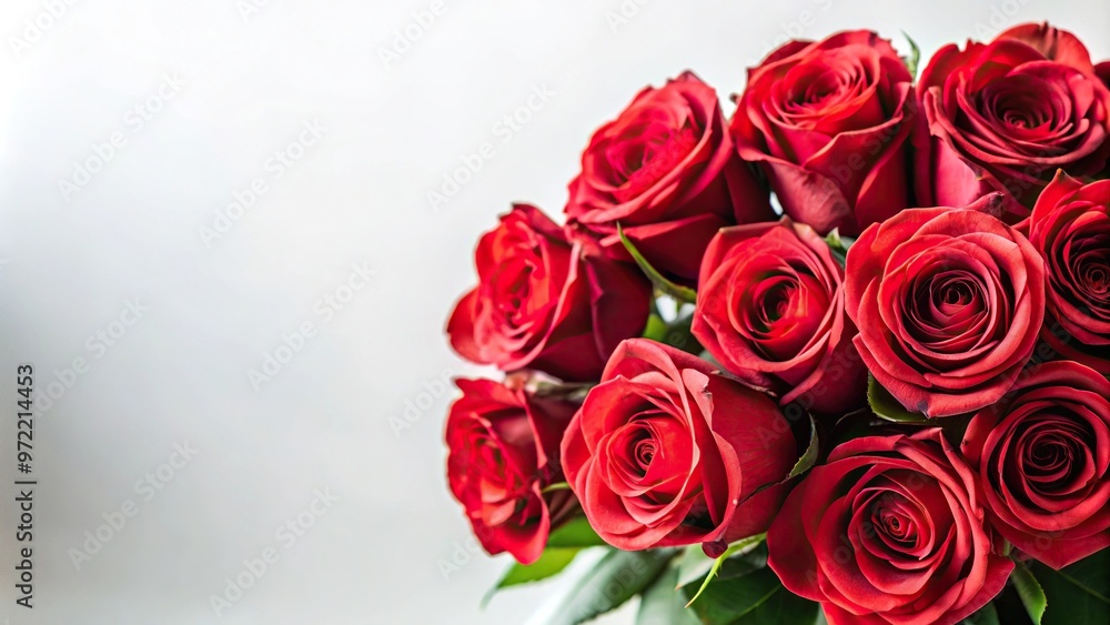 Bouquet of red roses on white background with copy space Bouquet of red roses on white background with copy space