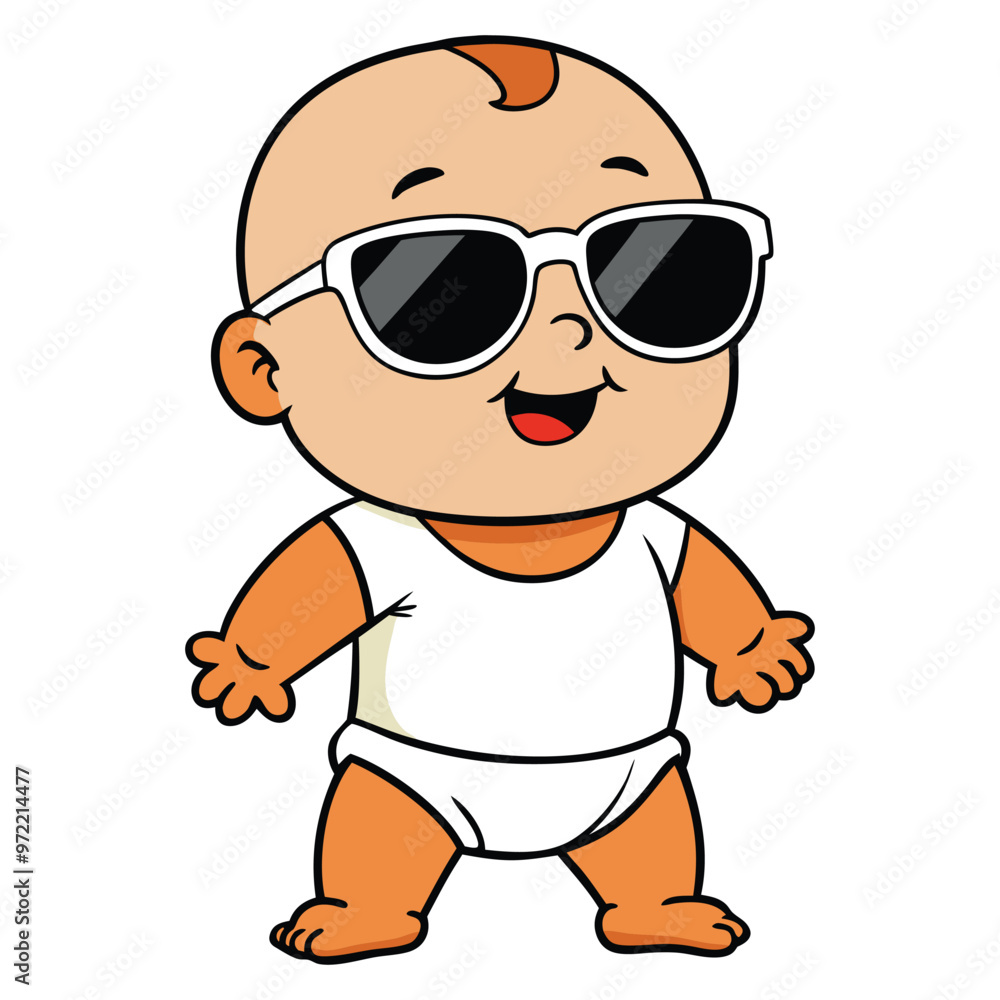 Cute little baby boy with sunglasses Cute little baby boy with sunglasses