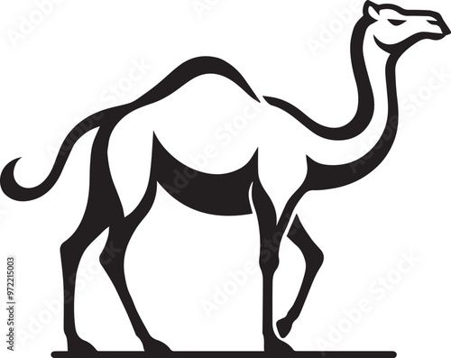 Camel silhouette vector art with white background