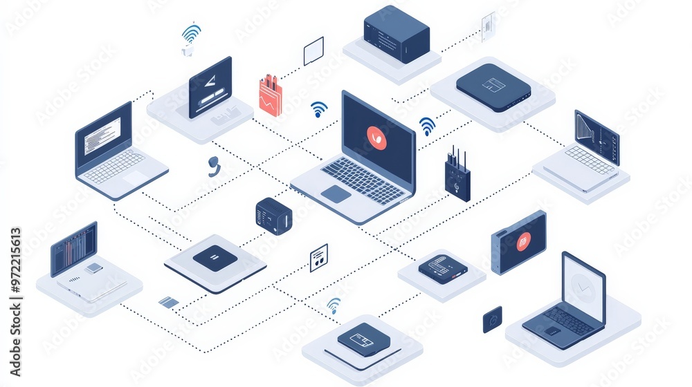 A network diagram highlighting endpoint devices, each protected by advanced security protocols, ensuring secure access to the central network A network diagram highlighting endpoint devices, each protected by advanced security protocols, ensuring secure access to the central network