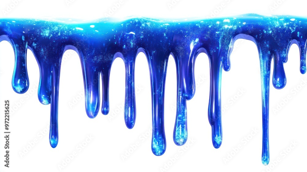 A vibrant blue liquid dripping, resembling paint or a glossy substance. A vibrant blue liquid dripping, resembling paint or a glossy substance.