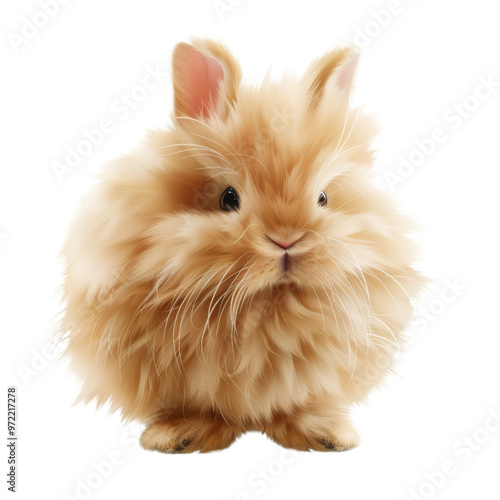 A fluffy, adorable bunny with soft fur, perfect for spring themes, children's books, or animal-related designs. photo