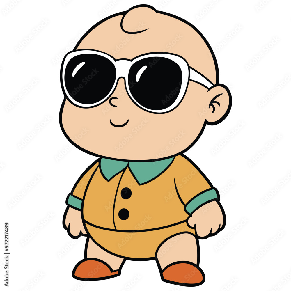 Cute little baby boy with sunglasses Cute little baby boy with sunglasses