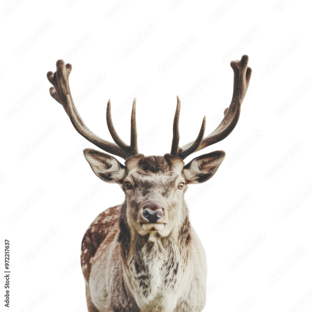 A majestic deer with large antlers, showcasing its beauty and grace in a natural pose, perfect for wildlife photography. A majestic deer with large antlers, showcasing its beauty and grace in a natural pose, perfect for wildlife photography.