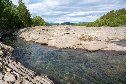 Målselva river near Målselvfossen in Norway in summer photo