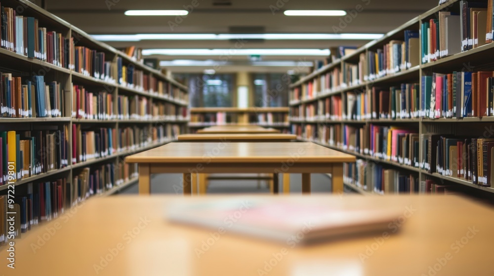 Modern library or bookstore interior with Learning and coworking space,relax zone,Library with rows of bookshelves arranged,school,university,shared desk and chairs,panoramic window. Modern library or bookstore interior with Learning and coworking space,relax zone,Library with rows of bookshelves arranged,school,university,shared desk and chairs,panoramic window.
