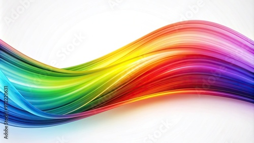 Bright spectrum wave swoosh on white background