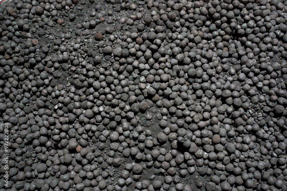 Close up of iron ore pellets Close up of iron ore pellets