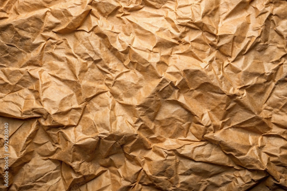 Brown crumpled paper texture background close-up Brown crumpled paper texture background close-up