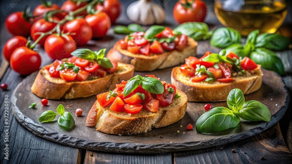 Bruschetta with tomato and basil Bruschetta with tomato and basil