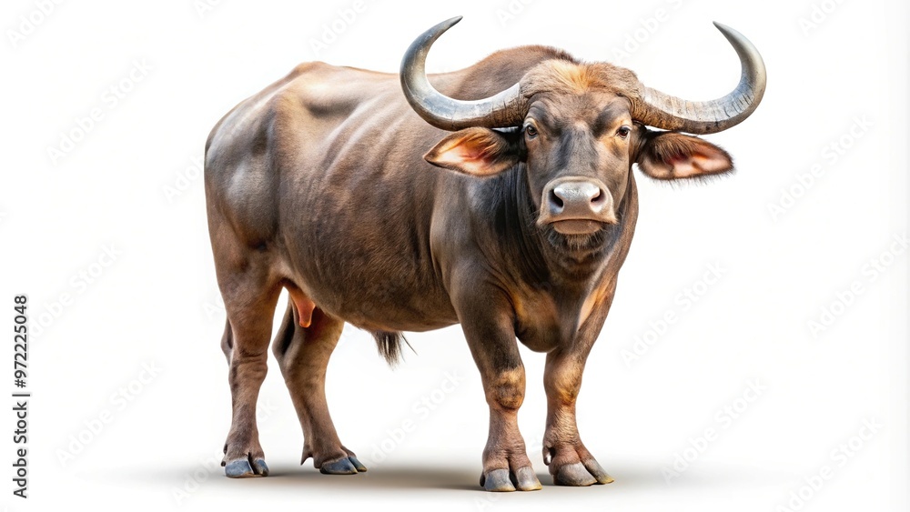 Buffalo standing alone on white background Buffalo standing alone on white background