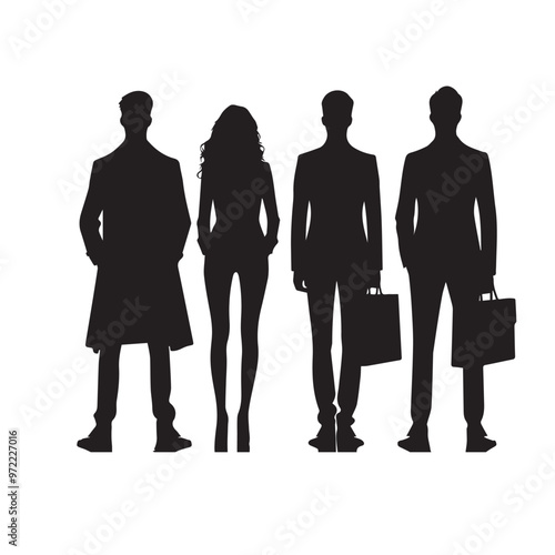 Businesspeople vector silhouette. Businessman and women vector design.