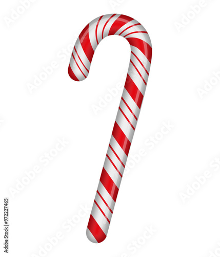Candy Cane isolated vector illustration. Christmas Candy flat design.