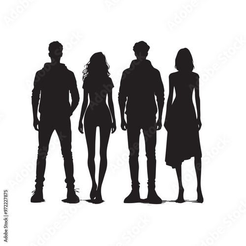Businesspeople vector silhouette. Businessman and women vector design.