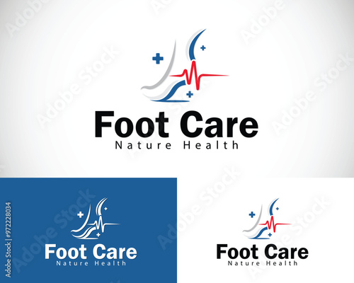 foot care logo design concept health medical hospital clinic therapy