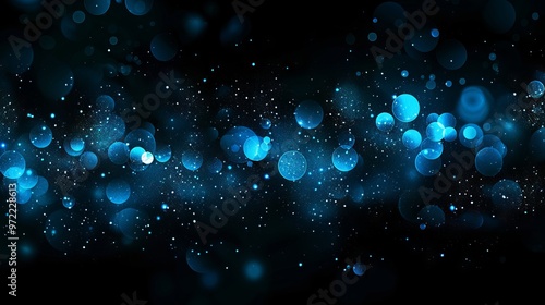 Abstract blue bokeh lights background ideal for festive and elegant designs