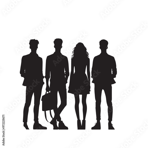 Businesspeople vector silhouette. Businessman and women vector design.