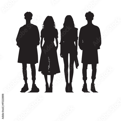 Businesspeople vector silhouette. Businessman and women vector design.