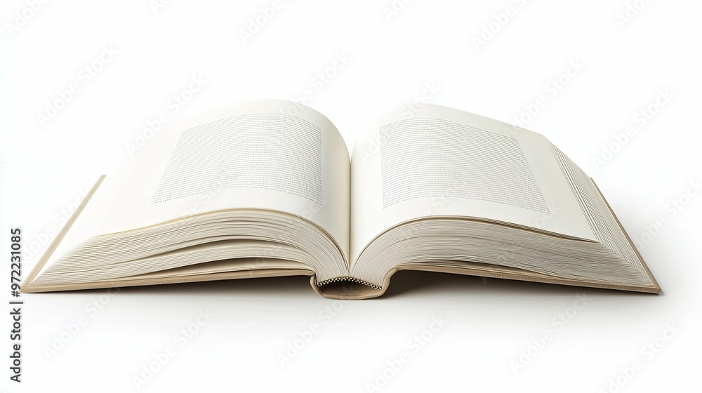 Open Book with White Pages and Brown Cover Open Book with White Pages and Brown Cover