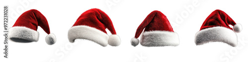 A 3D icon of a Santa Claus hat with a transparent background.