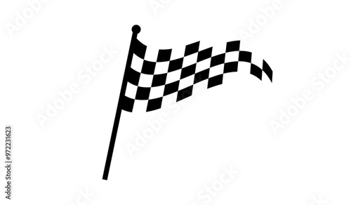 Race flag. Checkered flag or start and finish flag. Crossed flag for Racing Motorsport. Vector illustration