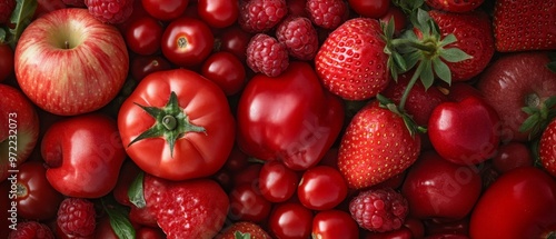 pile of red fruits and vegetables