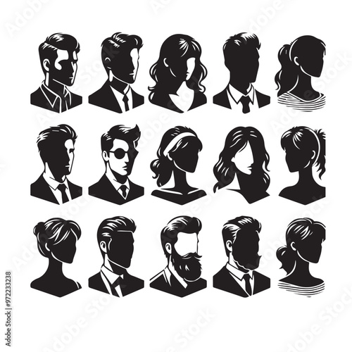 Profile icon vector design. Profile icon vector illustration black and white. Man, and women profile icon vector design.