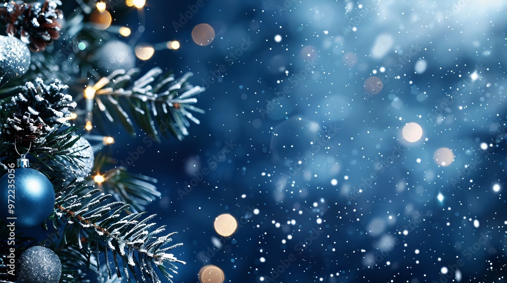 Stunning dark blue Christmas background with abstract blue bokeh lights and shimmering sparkles, ideal for festive holiday designs, greeting cards, invitations, and seasonal celebrations Stunning dark blue Christmas background with abstract blue bokeh lights and shimmering sparkles, ideal for festive holiday designs, greeting cards, invitations, and seasonal celebrations